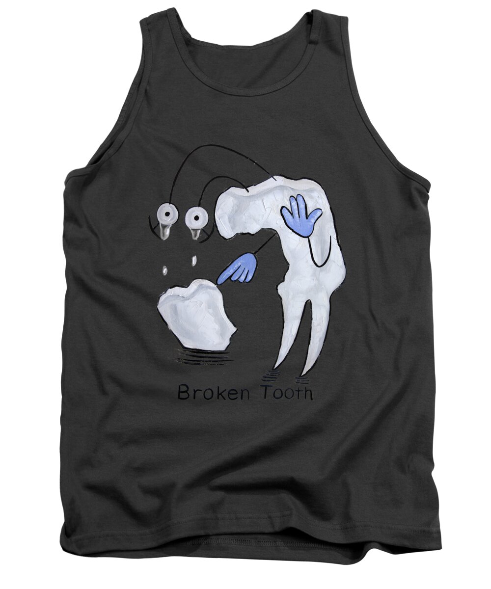 Broken Tooth Tank Top featuring the painting Broken Tooth by Anthony Falbo