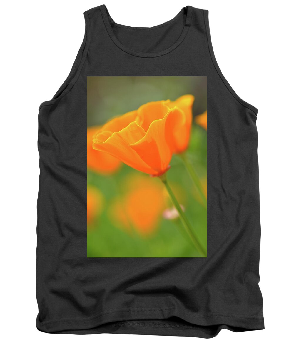 Flower Tank Top featuring the photograph California Spring Poppy Macro Close Up #1 by Brandon Bourdages