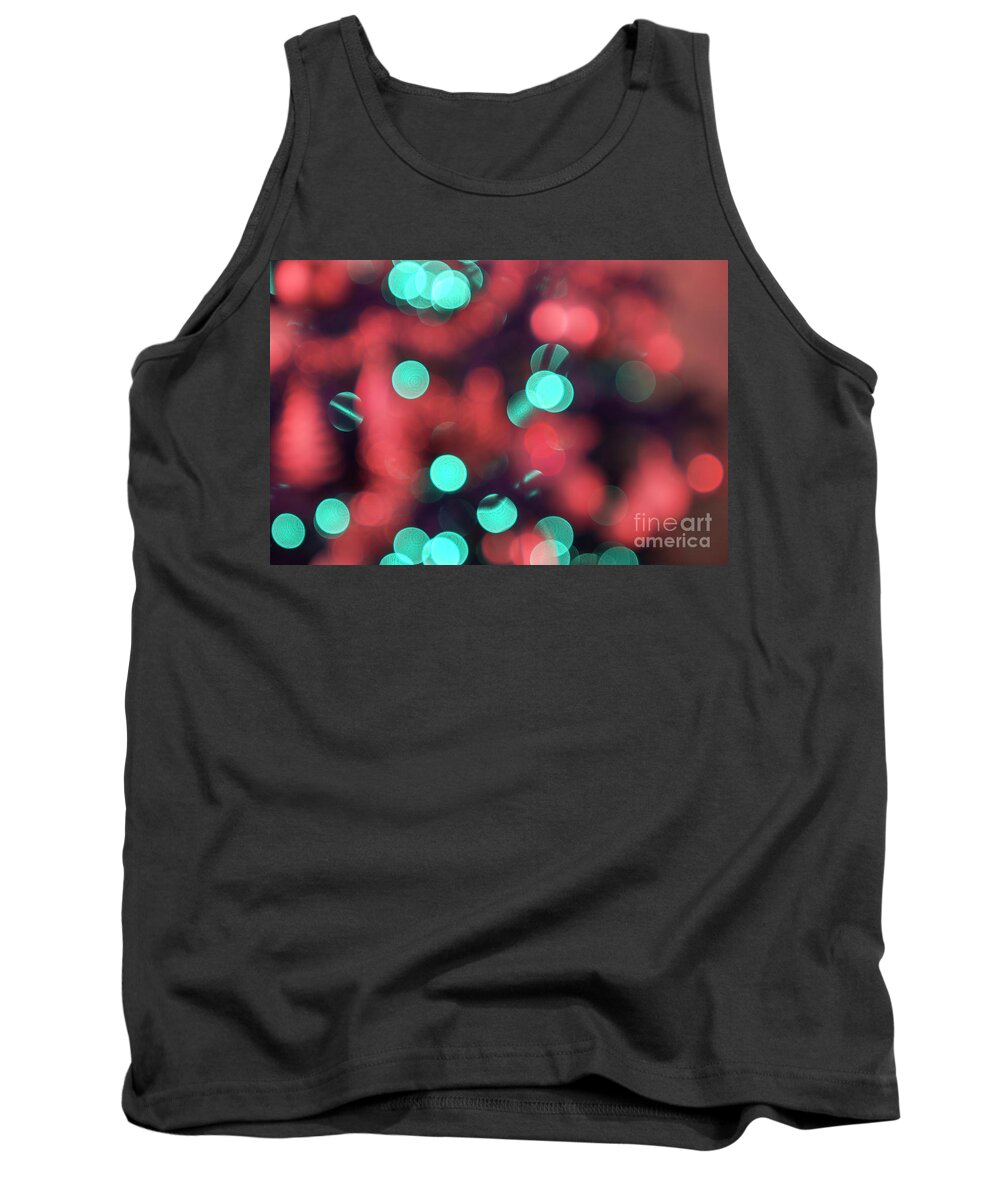 Christmas Tank Top featuring the photograph Christmas lights in red and green by Patricia Hofmeester