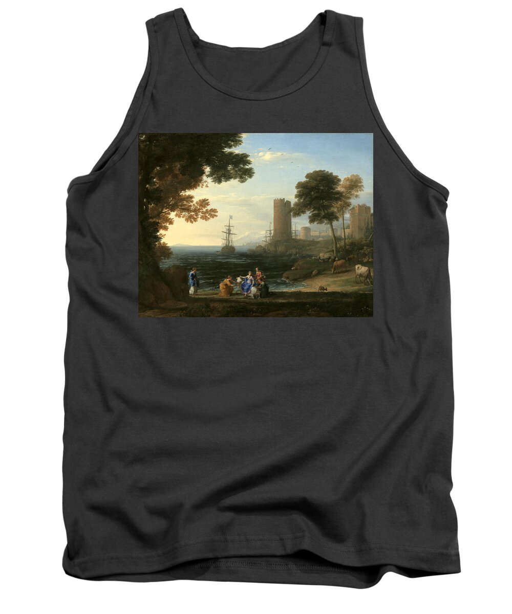 Coastal View Tank Top featuring the painting Coast View with the Abduction of Europa #1 by Claude Lorrain