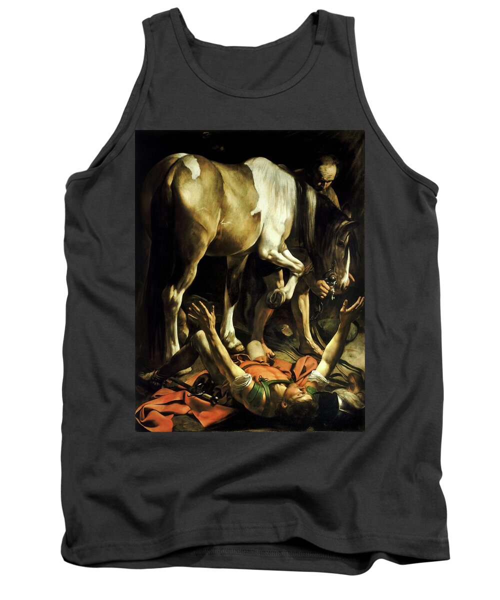 Michelangelo Caravaggio Tank Top featuring the painting Conversion On The Way To Damascus by Troy Caperton