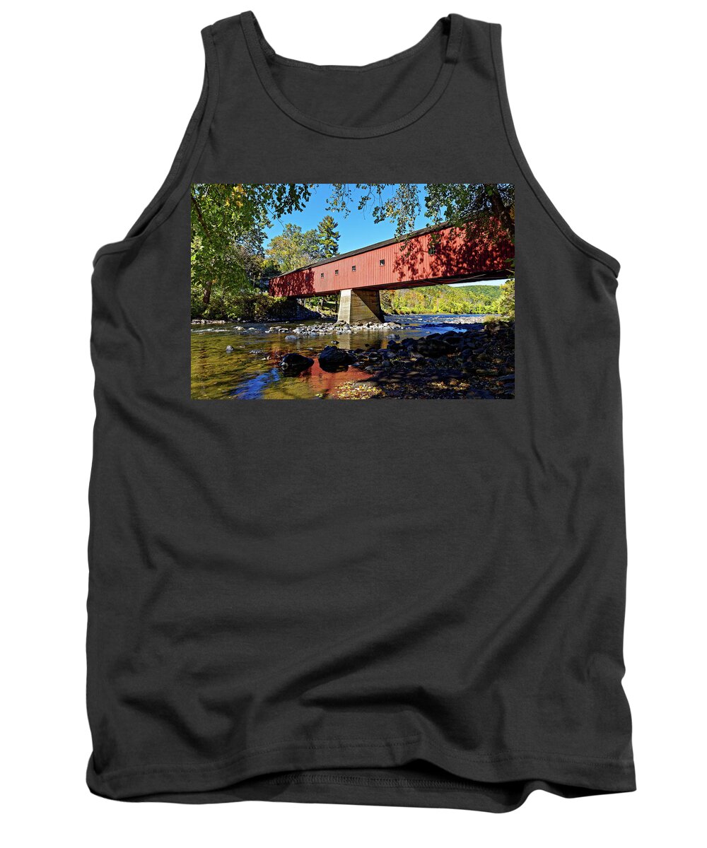 Cornwall Covered Bridge Tank Top featuring the photograph Cornwall Covered Bridge by Doolittle Photography and Art