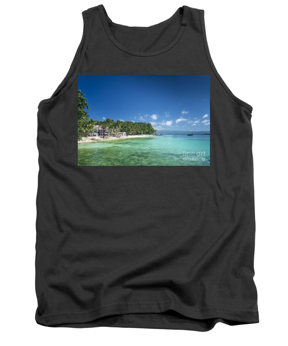 Asia Tank Top featuring the photograph Diniwid Beach In Tropical Paradise Boracay Philippines #1 by JM Travel Photography