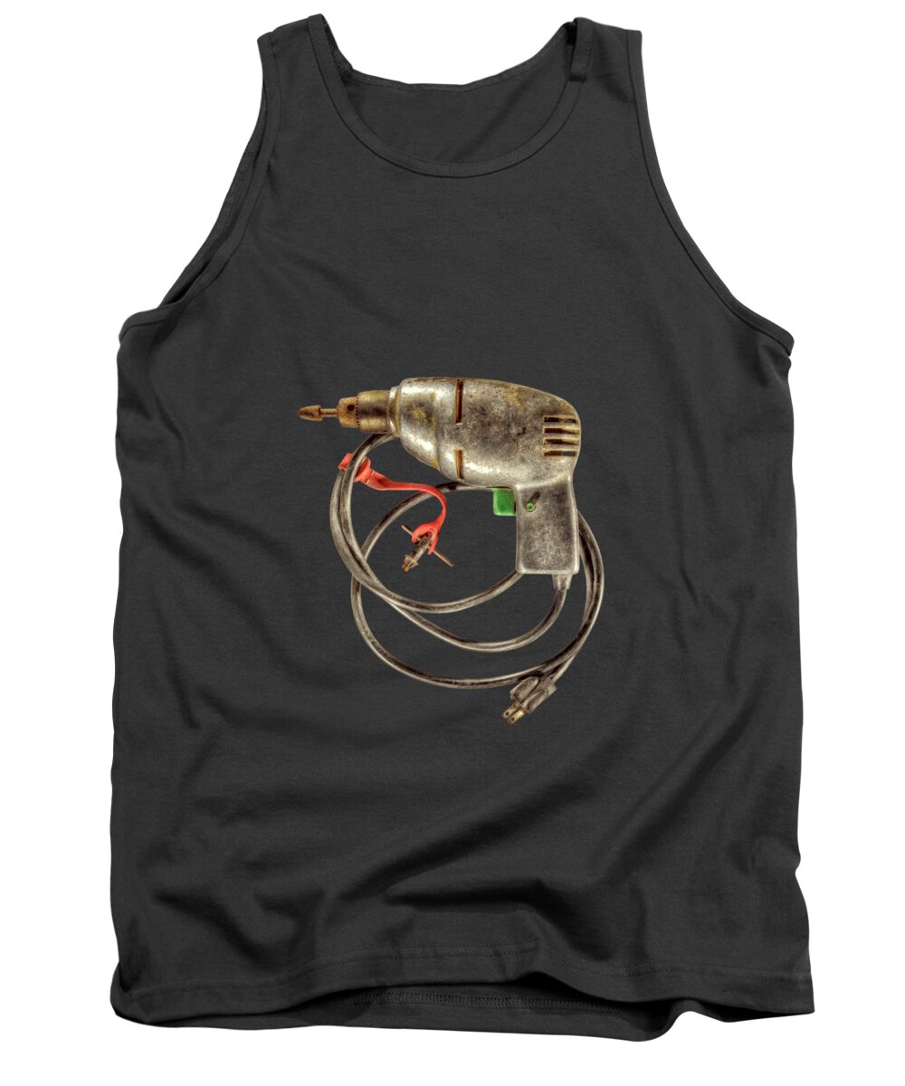 Antique Tank Top featuring the photograph Drill Motor Green Trigger #1 by YoPedro