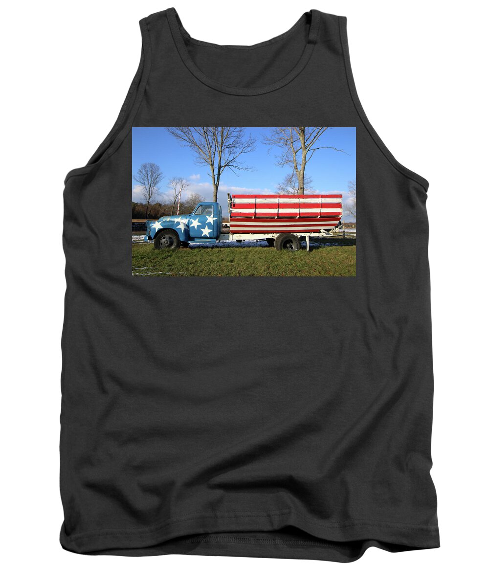 Farm Truck Tank Top featuring the photograph Farm Truck Wading River New York #1 by Bob Savage