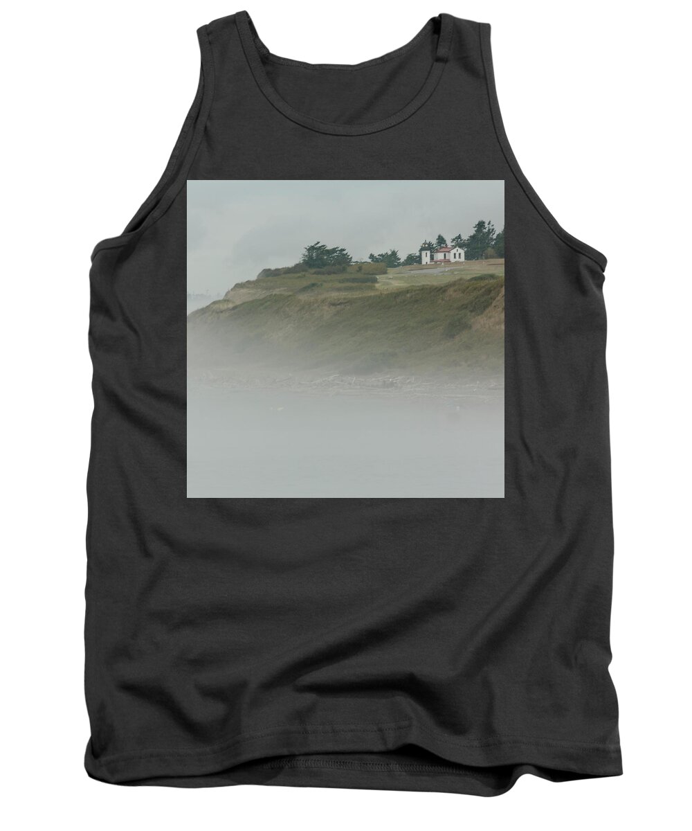 Ft. Casey Tank Top featuring the photograph Ft. Casey Lighthouse #2 by Tony Locke