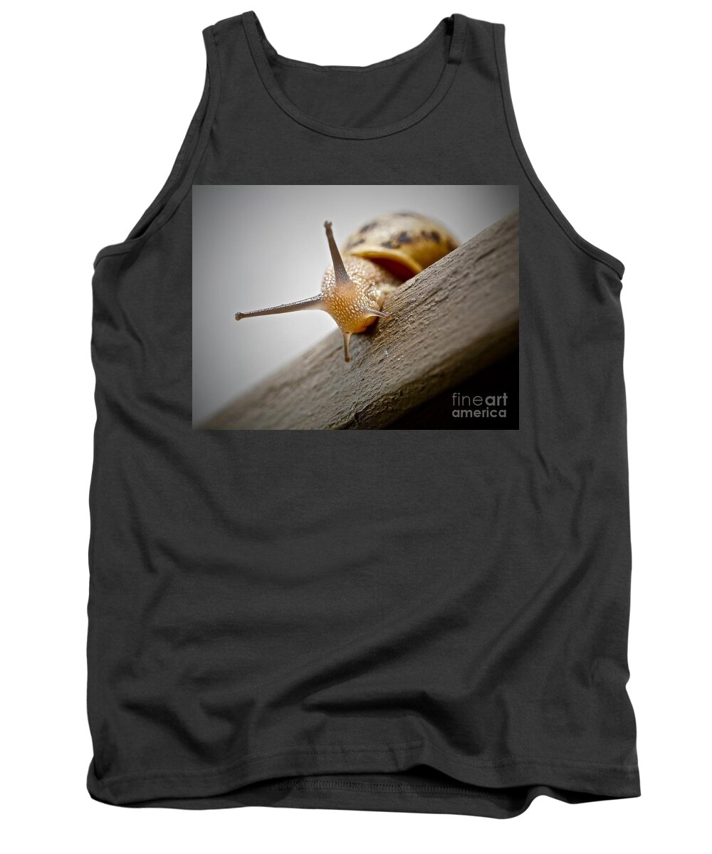 Slug Tank Top featuring the photograph Hello Is Someone There #2 by Elisabeth Derichs