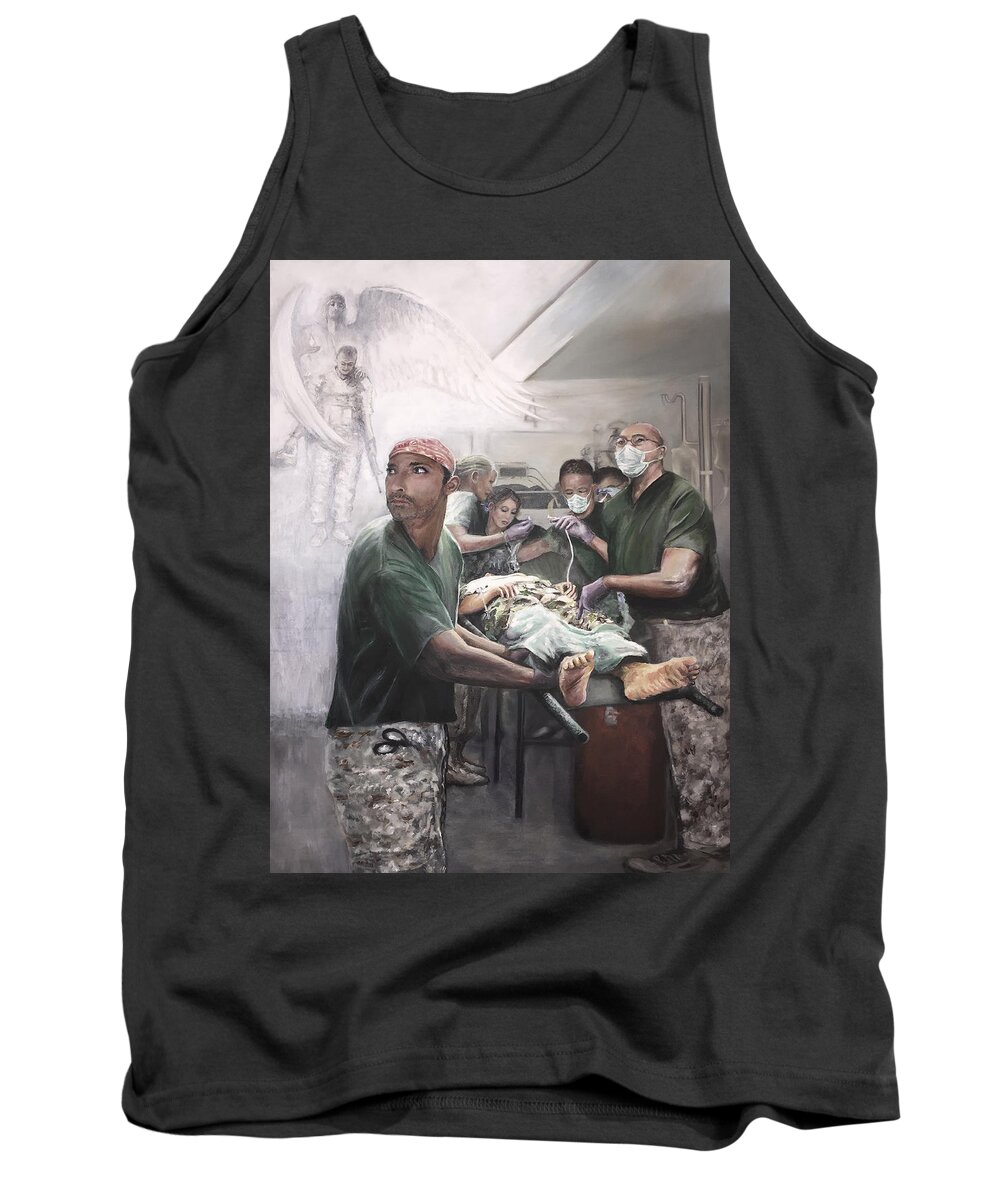 Military Art Tank Top featuring the painting Hero Ascending #1 by Todd Krasovetz