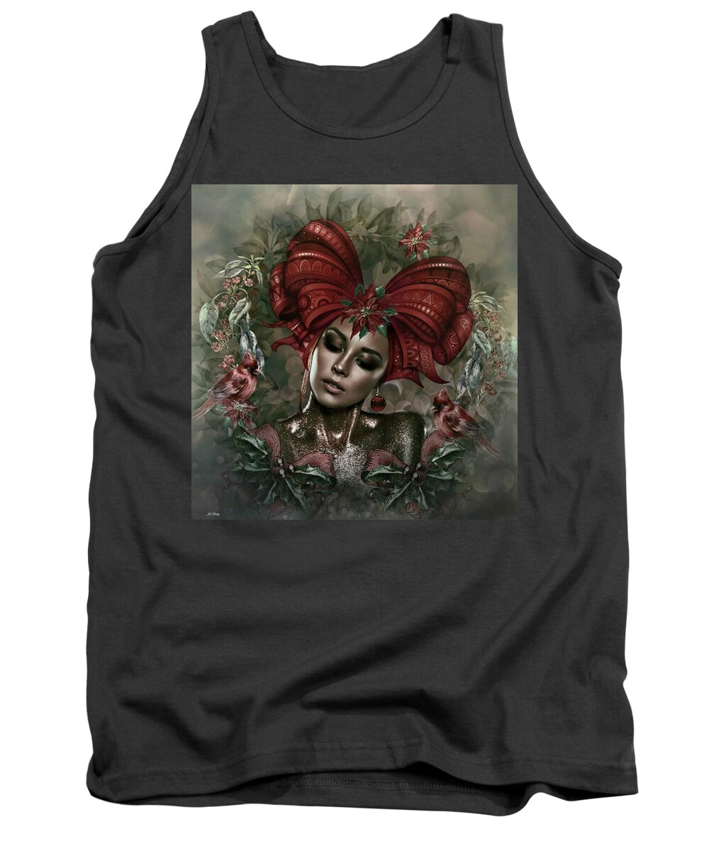 Red Tank Top featuring the photograph Holly #2 by Gayle Berry