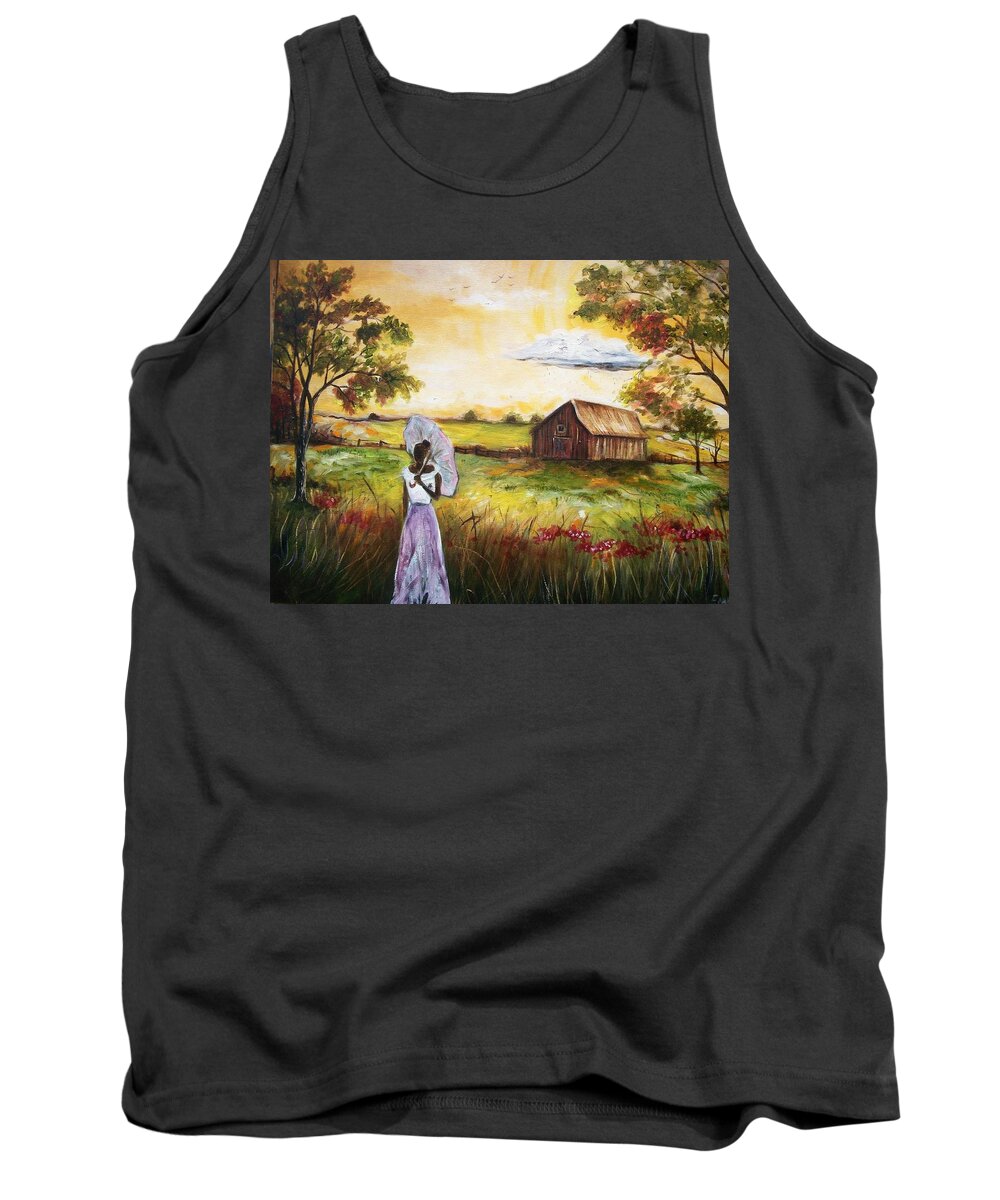 African American Art Tank Top featuring the painting My Old Home by Emery Franklin