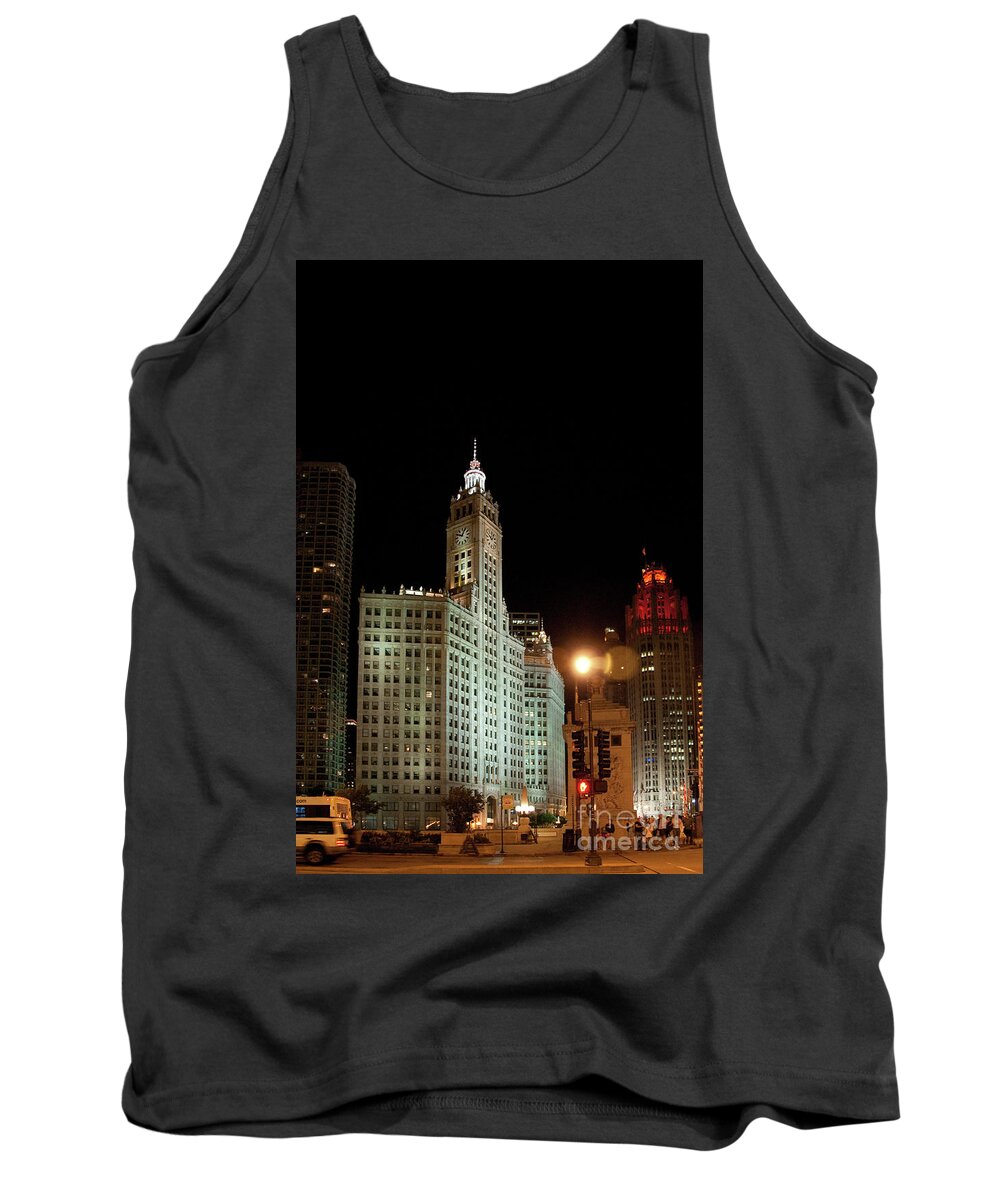 Chicago Tank Top featuring the photograph Looking North on Michigan Avenue at Wrigley Building #1 by David Levin