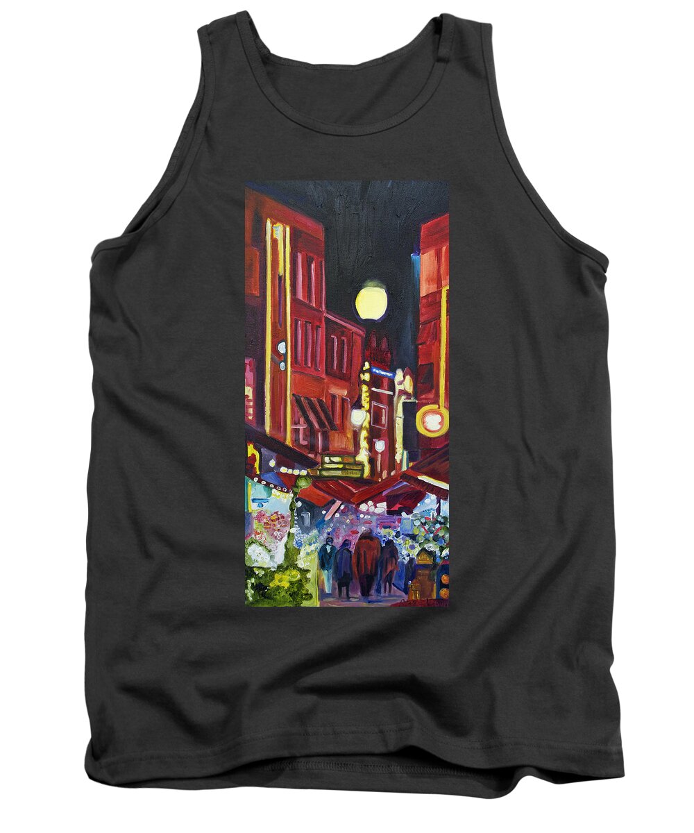 Europe Tank Top featuring the painting Night Market #1 by Patricia Arroyo