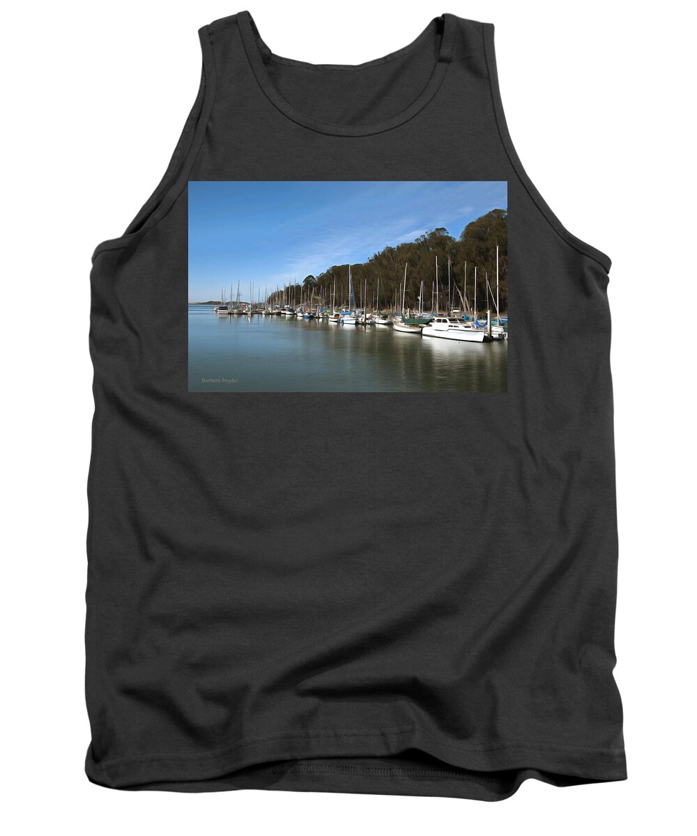 Marina Tank Top featuring the photograph Painting Bay Side Harbor #1 by Barbara Snyder