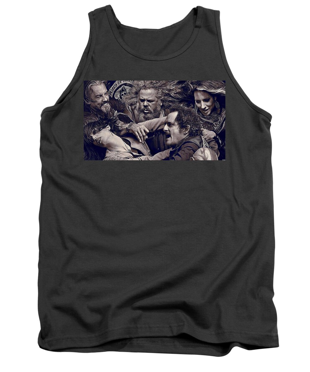 Sons Of Anarchy Tank Top featuring the digital art Sons Of Anarchy #1 by Super Lovely