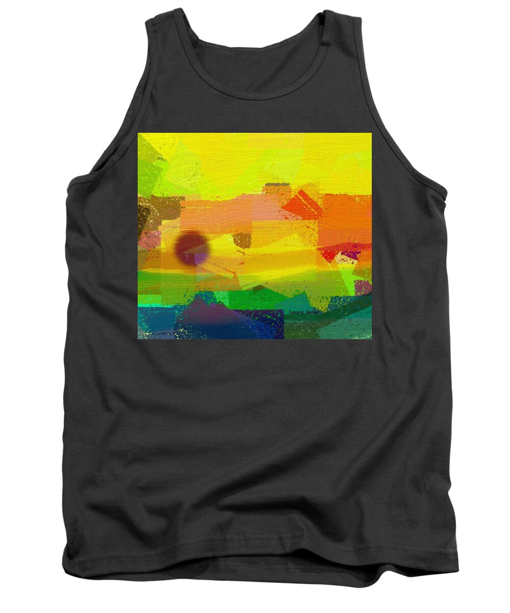 Abstract Tank Top featuring the mixed media Spring Abstract #1 by Lenore Senior