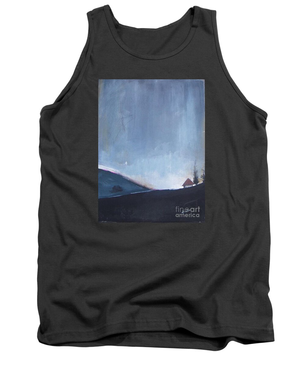 Landscape Tank Top featuring the painting Suburbs Dawn #1 by Vesna Antic