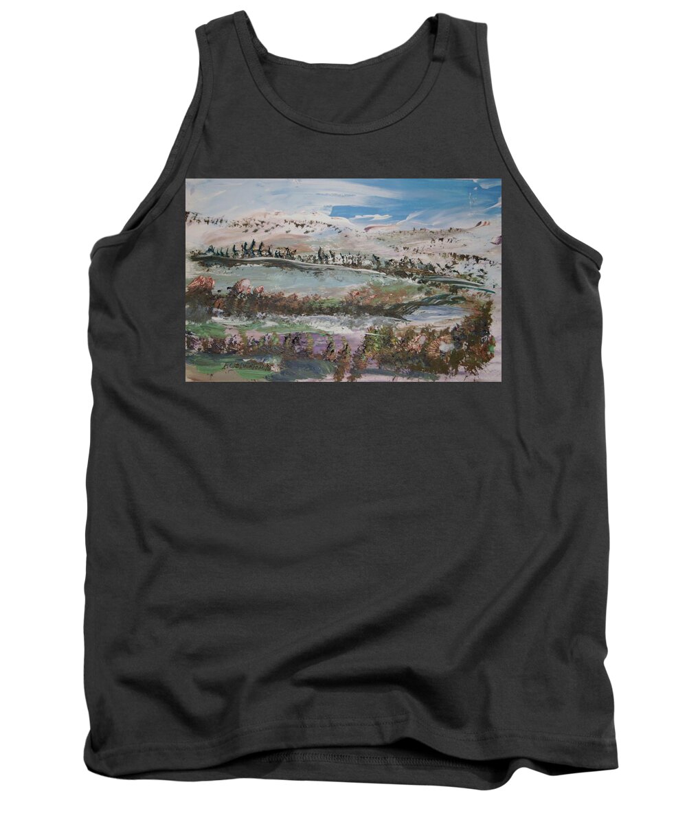 Snow Tank Top featuring the painting The High Hill #1 by Edward Wolverton