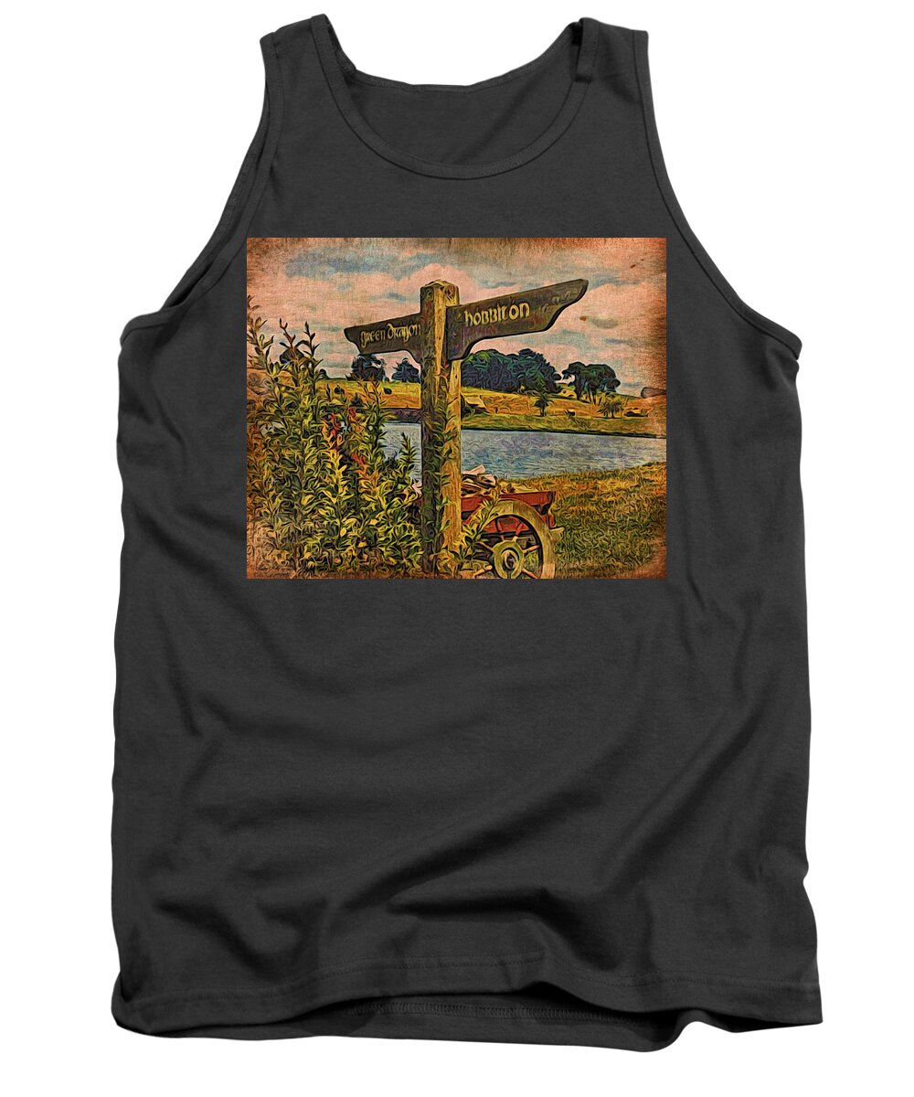 The Road To Hobbiton Tank Top featuring the digital art The Road to Hobbiton by Kathy Kelly