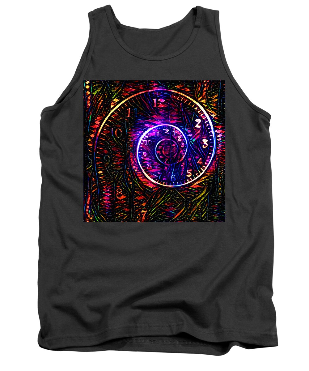 Painting Tank Top featuring the digital art Time spiral #1 by Bruce Rolff