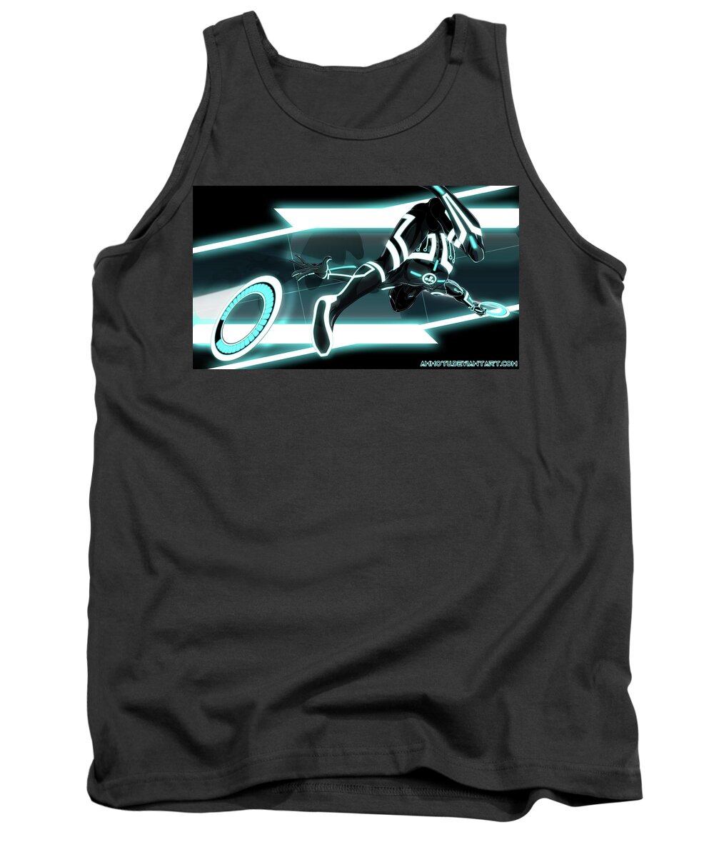 Tron Legacy Tank Top featuring the digital art TRON Legacy #1 by Maye Loeser