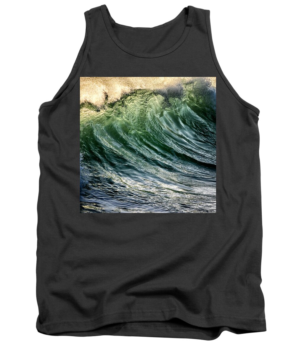 Green Tank Top featuring the photograph Wave #1 by Stelios Kleanthous