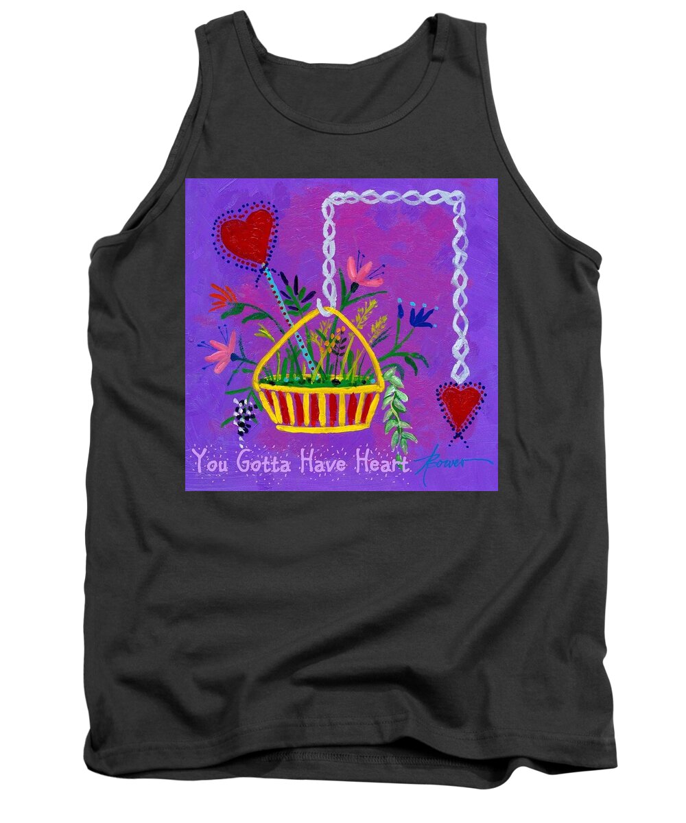Valentine's Day Tank Top featuring the painting You Gotta Have Heart by Adele Bower