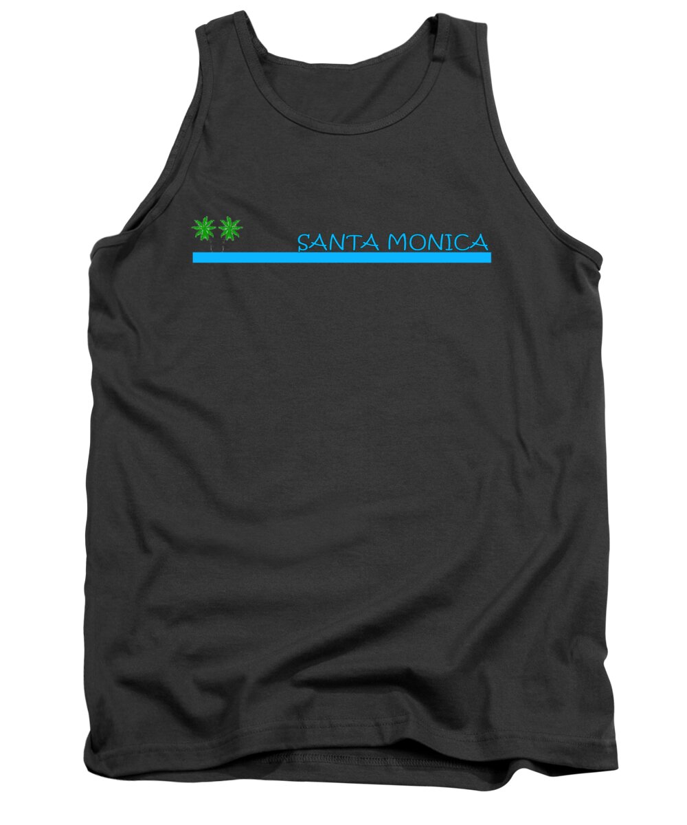 Santa Monica Tank Top featuring the digital art Santa Monica #12 by Brian's T-shirts