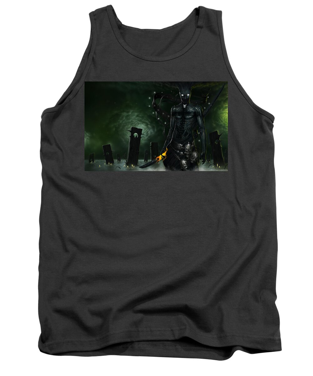 Demon Tank Top featuring the digital art Demon #13 by Super Lovely