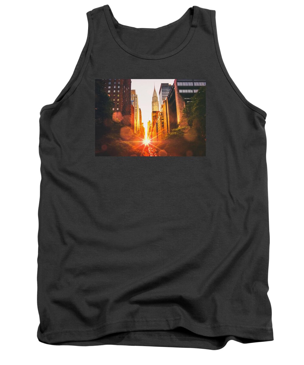 Sunset Tank Top featuring the photograph New York City #13 by Vivienne Gucwa