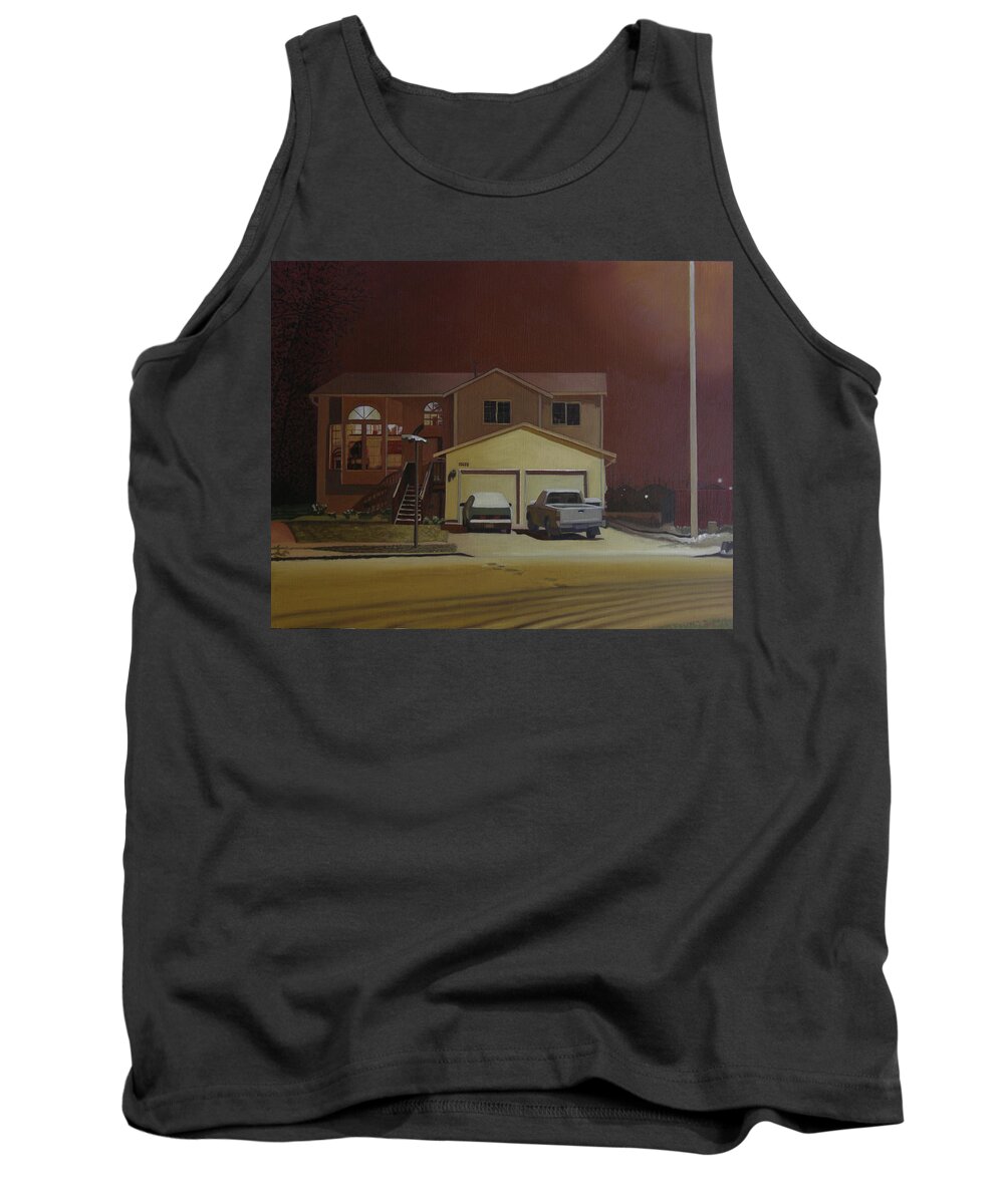 House In Winter Tank Top featuring the painting 15698 168th Ave. S.E. by Thu Nguyen