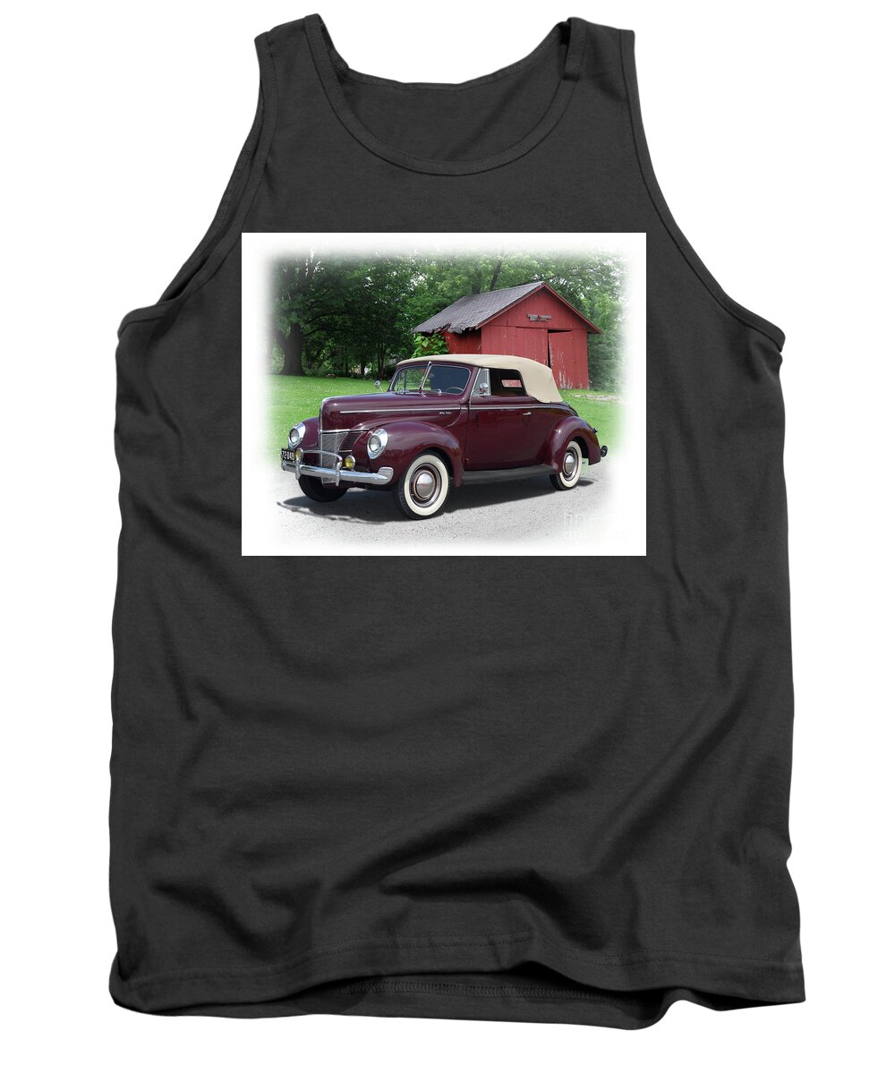 1940 Tank Top featuring the photograph 1940 Ford Deluxe Convertible by Ron Long