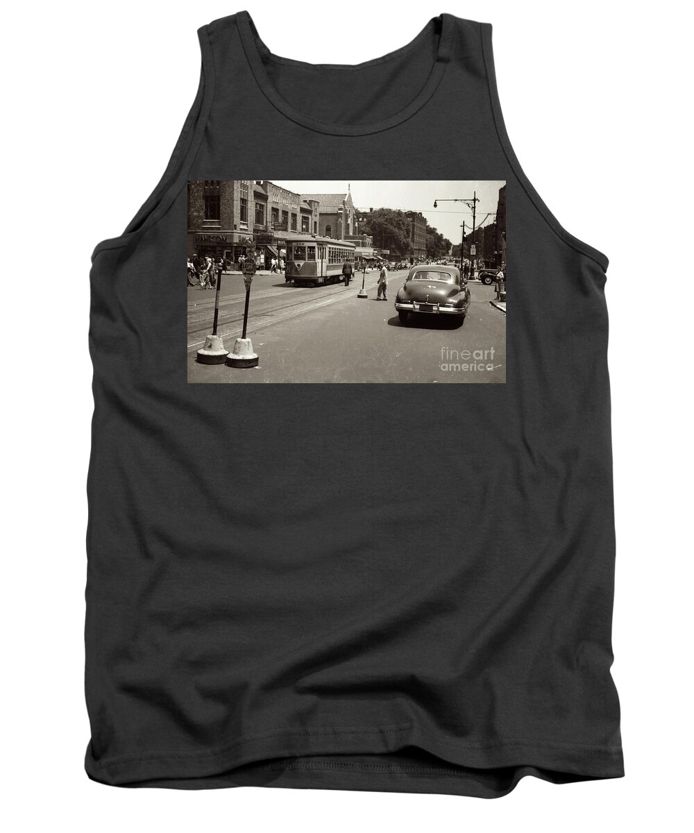 Trolley Tank Top featuring the photograph Inwood Trolley in 1940s by Cole Thompson