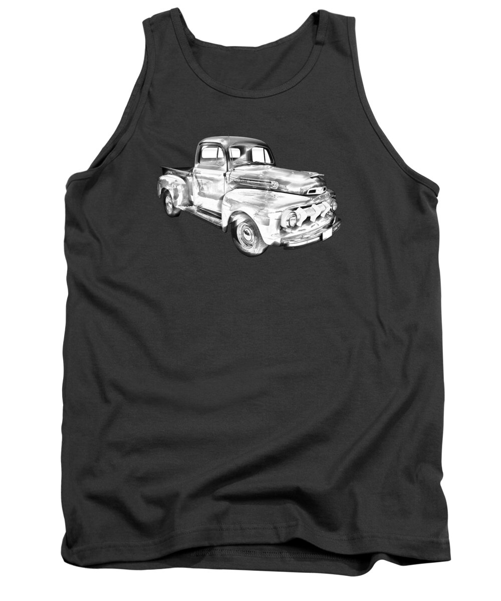F1 Ford Pickup Truck Tank Top featuring the photograph 1951 Ford F-1 Pickup Truck Illustration by Keith Webber Jr