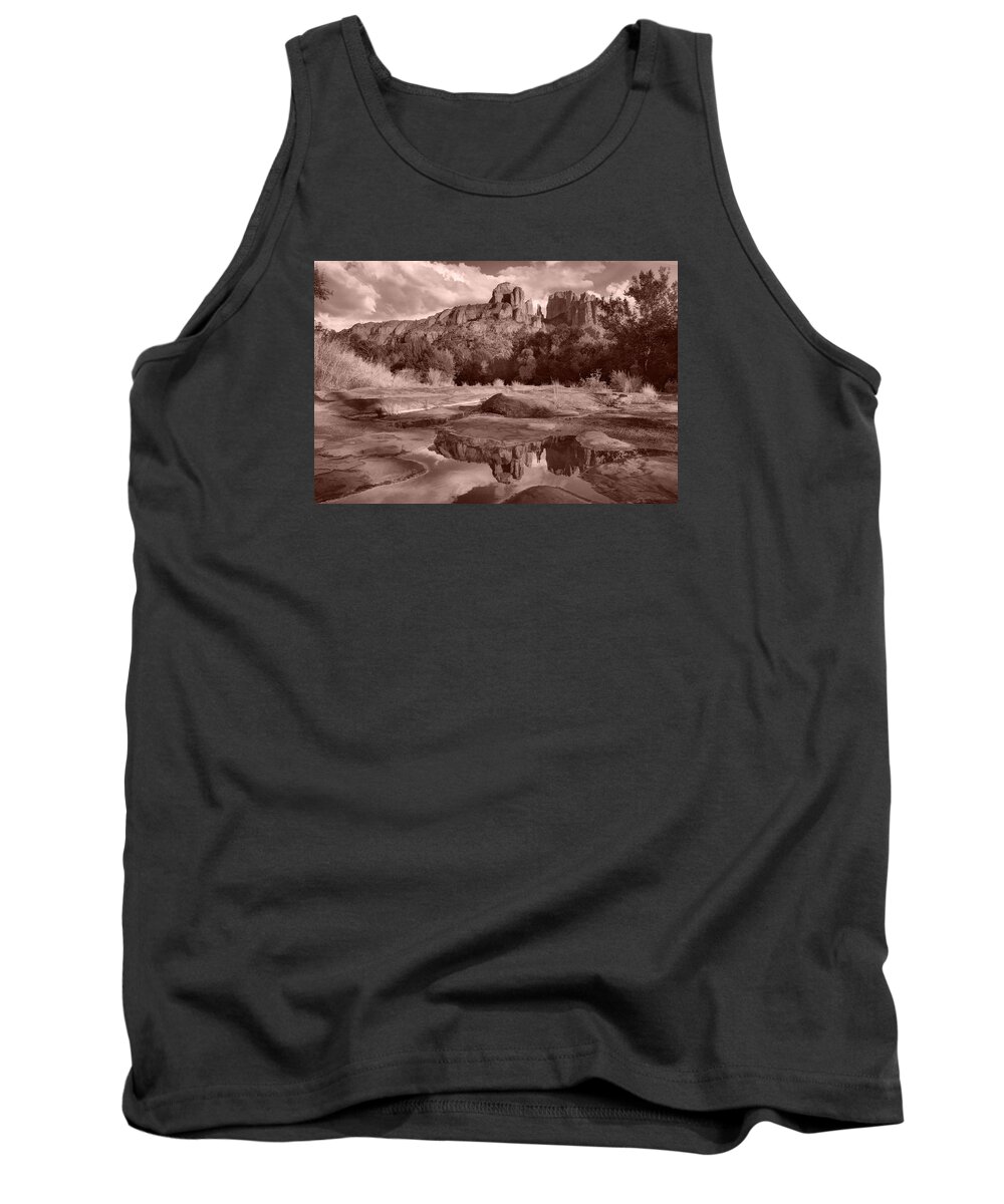 Cathedral Rock Tank Top featuring the photograph Nature's Cathedral #2 by Leda Robertson