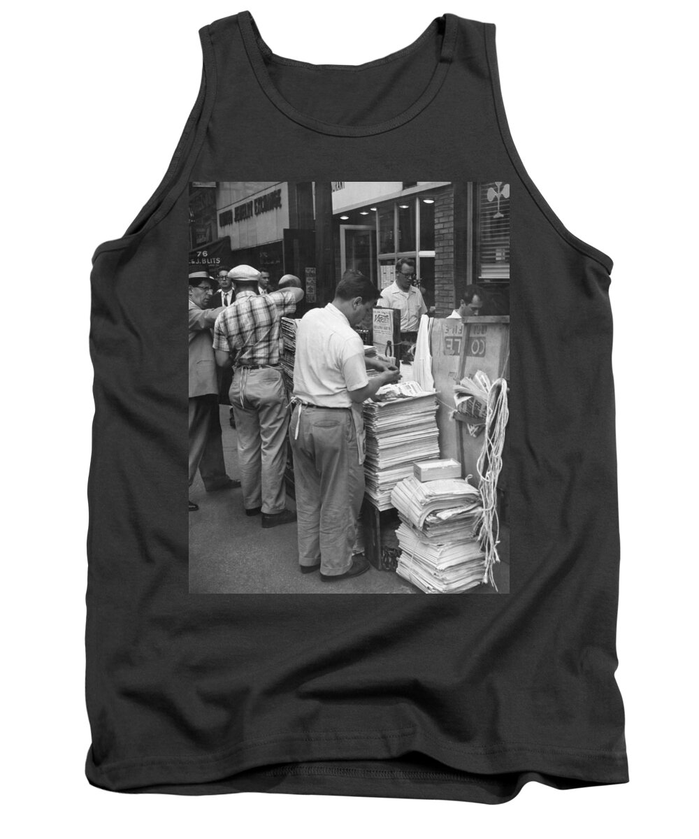 1930s Tank Top featuring the photograph New York Newspaper Stand #2 by Underwood Archives
