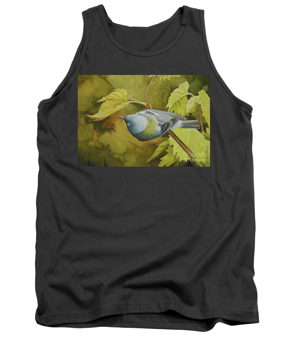 Bird Tank Top featuring the painting Northern Parula #2 by Charles Owens