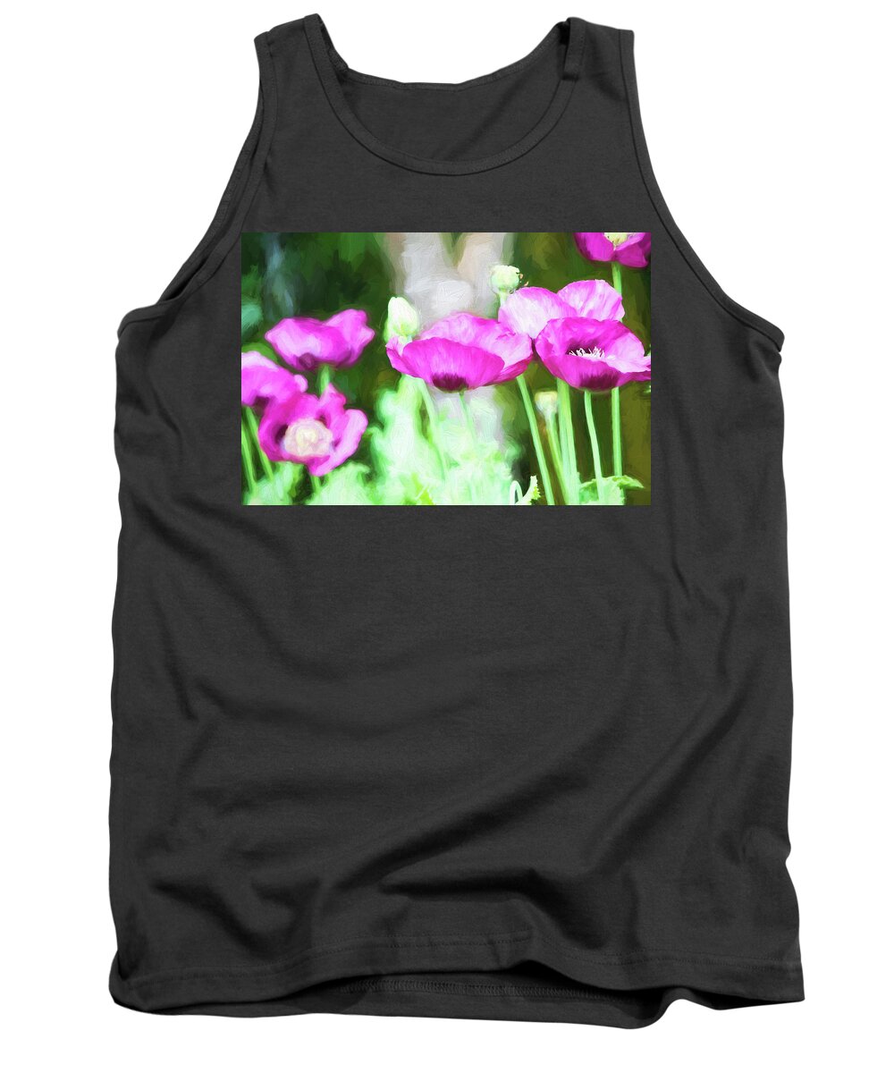 Painted Photo Tank Top featuring the painting Poppies #2 by Bonnie Bruno
