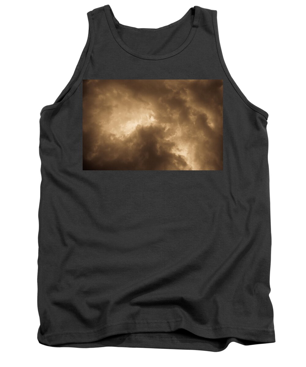 Sepia Sepia Toned Tank Top featuring the photograph Sepia Clouds #2 by David Pyatt