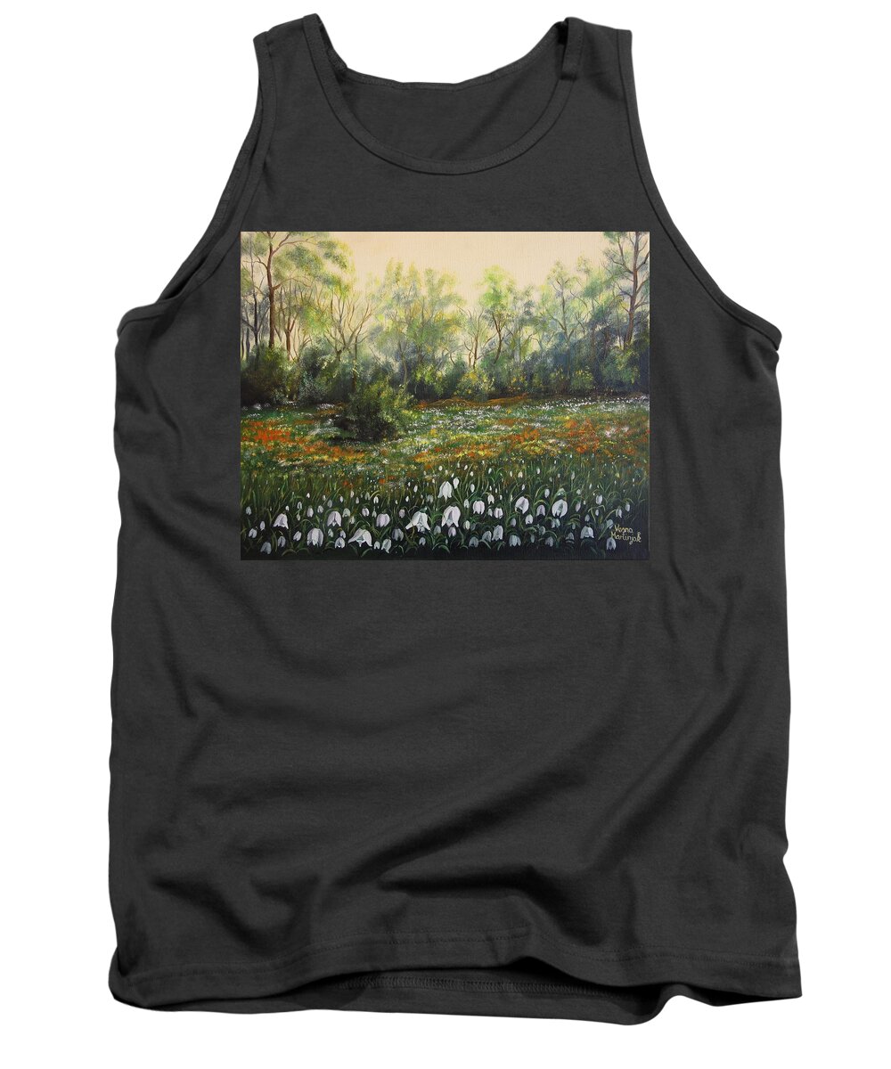 Spring Tank Top featuring the painting Spring #3 by Vesna Martinjak