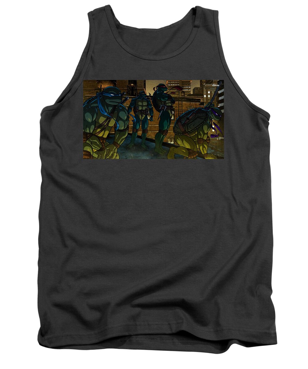 Tmnt Tank Top featuring the digital art Tmnt #2 by Super Lovely