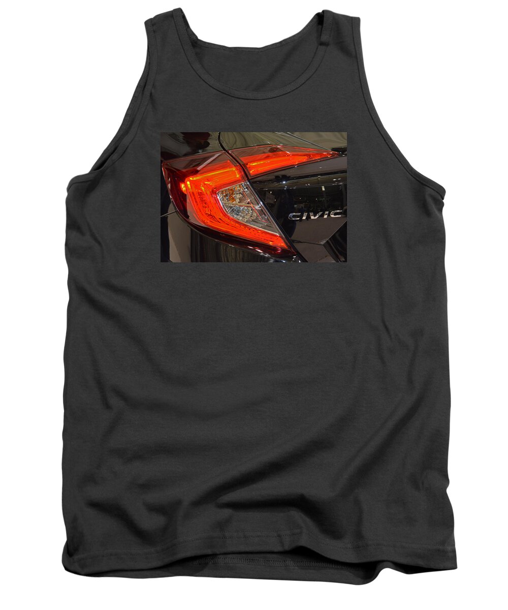 2016 Tank Top featuring the photograph 2016 Honda Civic Tail Light by Mike Martin