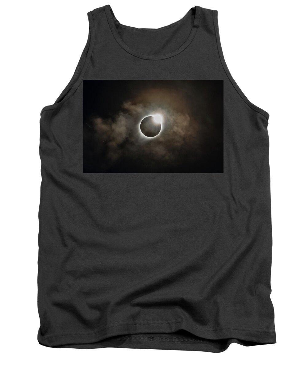 2017 Solar Eclipse Tank Top featuring the photograph 2017 Solar Eclipse Exit Ring by Josh Bryant