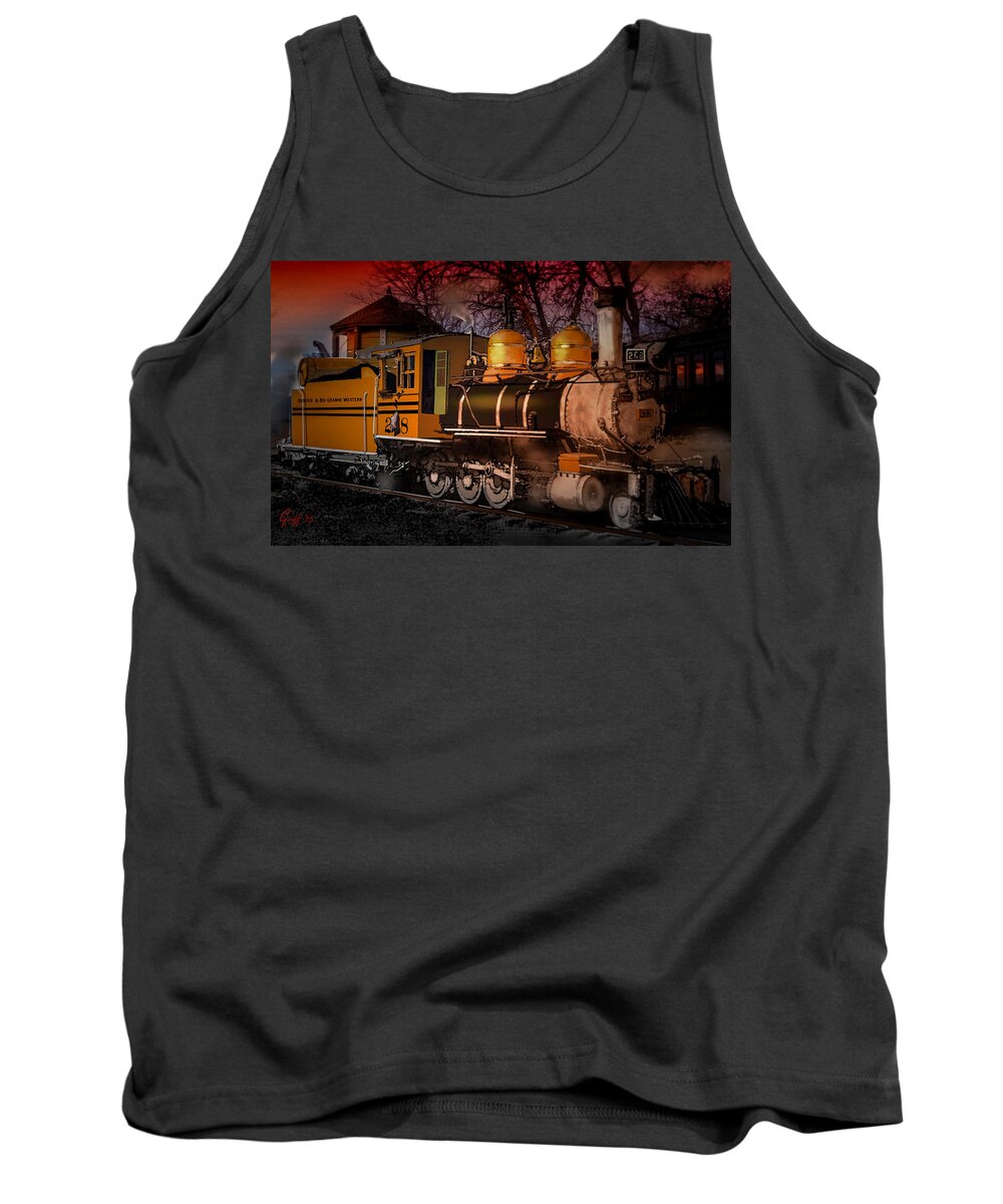 Trains Tank Top featuring the digital art #268 is Simmering #268 by J Griff Griffin