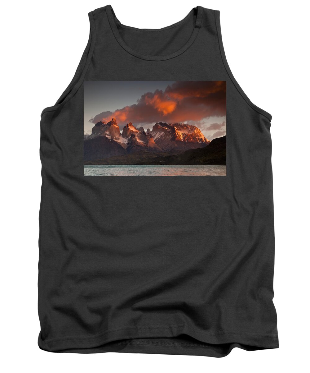 00451388 Tank Top featuring the photograph Cuernos Del Paine And Lago Pehoe #3 by Colin Monteath