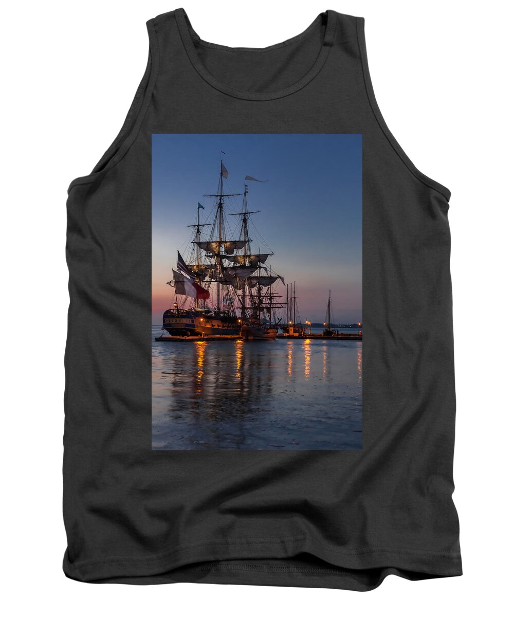 L'hermione Tank Top featuring the photograph Lafayette's Hermione Voyage 2015 #3 by Jerry Gammon