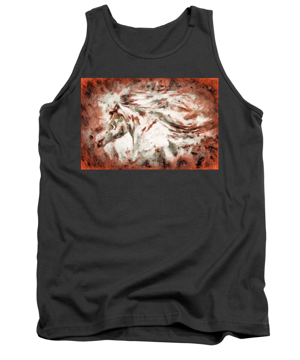 Horse Tank Top featuring the photograph The Stallion at La Jara #1 by Terry Fiala