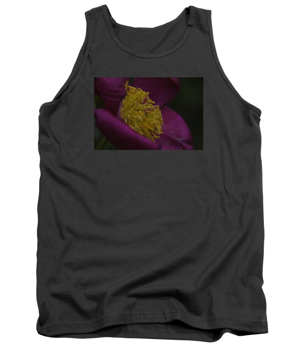 Purple Tank Top featuring the painting Purple Flower #4 by Prince Andre Faubert
