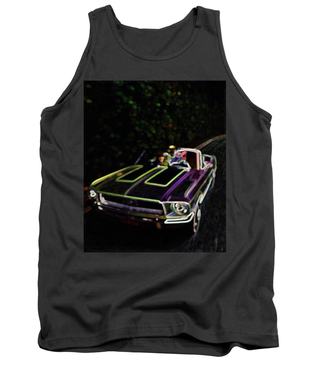 The 1968 Ford Mustang Tank Top featuring the painting 68 Ford Mustang GT by Vintage Collectables