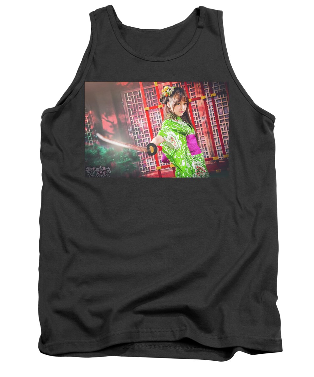 Asian Tank Top featuring the digital art Asian #98 by Super Lovely