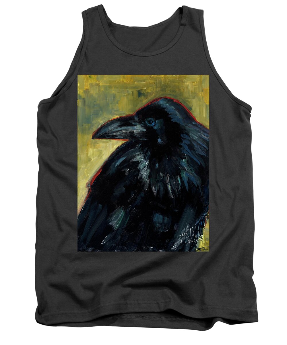 Raven Tank Top featuring the painting A Black Tie Affair by Billie Colson